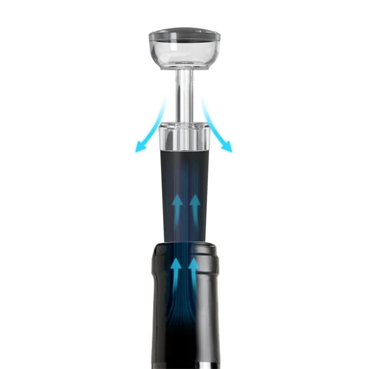 KLT SGS-KD-8(C3) 4-in-1 Rechargeable Stainless Steel Bottle Opener Electric Wine Dispenser Vacuum Stopper Foil Cutter Kit (BPA Free, No FDA)