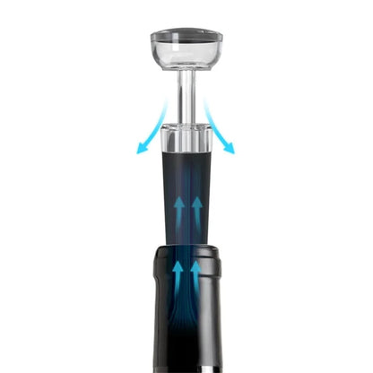KLT SGS-KD-8(C3) 4-in-1 Rechargeable Stainless Steel Bottle Opener Electric Wine Dispenser Vacuum Stopper Foil Cutter Kit (BPA Free, No FDA)