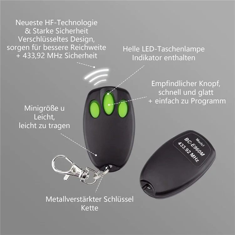 3-Button Mini Remote Control 433.92MHz Garage Door Opener C945 CM842 C940 C943