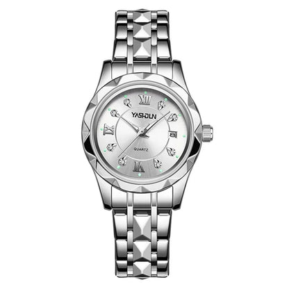 YASHIDUN 5064 Stylish Women Quartz Watch Steel Strap Luminous Calendar Wrist Watch