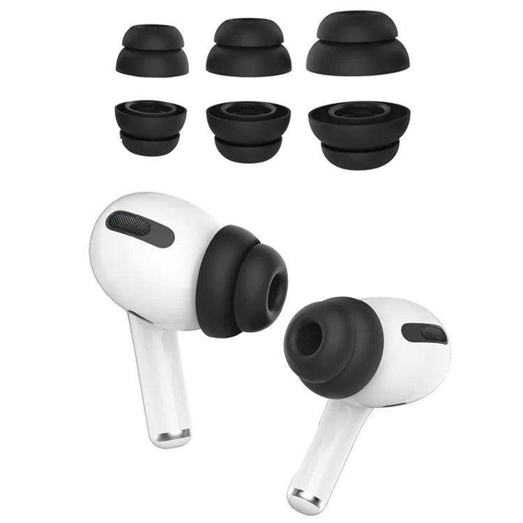 AhaStyle PT99-2 For Apple AirPods Pro 3 Pairs Earphone Cap Silicone Soft Ear Tips Replacement, Size: S+M+L