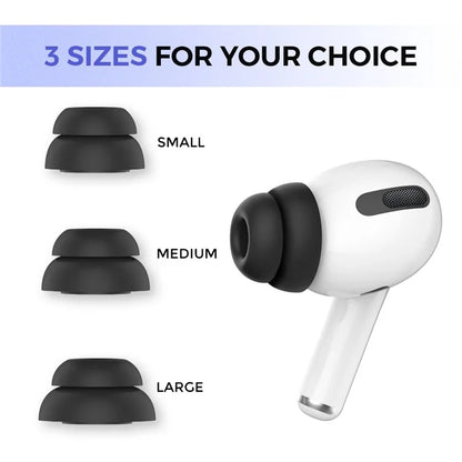 AhaStyle PT99-2 For Apple AirPods Pro 3 Pairs Earphone Cap Silicone Soft Ear Tips Replacement, Size: S+M+L