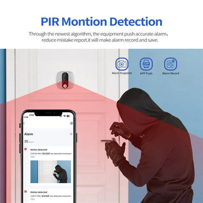 C85 Doorbell Camera 1080P PIR Motion Detection Digital Peephole Door Viewer Two-Way Call