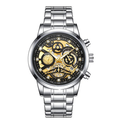 SKMEI 7059 Quartz Watch Waterproof Wrist Bracelet Watch with Stainless Steel Strap