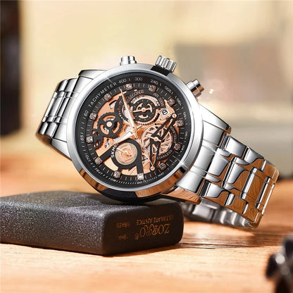 SKMEI 7059 Quartz Watch Waterproof Wrist Bracelet Watch with Stainless Steel Strap