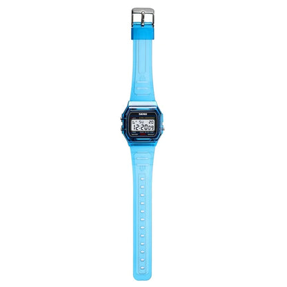 SKMEI 2056 Fashion Square Wrist Watch TPU Strap EL Backlight Electronic Watch