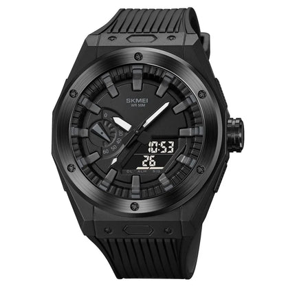 SKMEI 2103 Dual-Display Electronic Watch Outdoor Multi-Function Watch with PU Strap