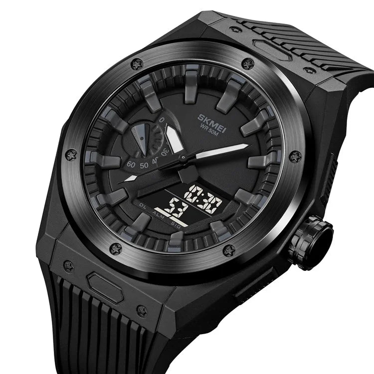 SKMEI 2103 Dual-Display Electronic Watch Outdoor Multi-Function Watch with PU Strap