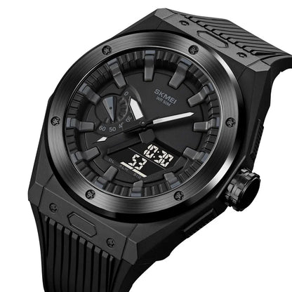 SKMEI 2103 Dual-Display Electronic Watch Outdoor Multi-Function Watch with PU Strap