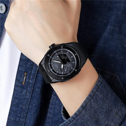 SKMEI 2103 Dual-Display Electronic Watch Outdoor Multi-Function Watch with PU Strap