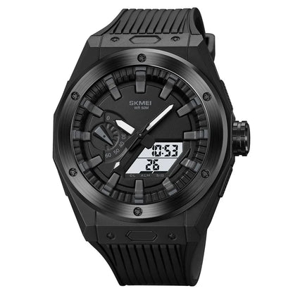 SKMEI 2103 Dual-Display Electronic Watch Outdoor Multi-Function Watch with PU Strap