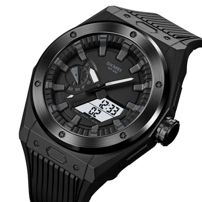 SKMEI 2103 Dual-Display Electronic Watch Outdoor Multi-Function Watch with PU Strap