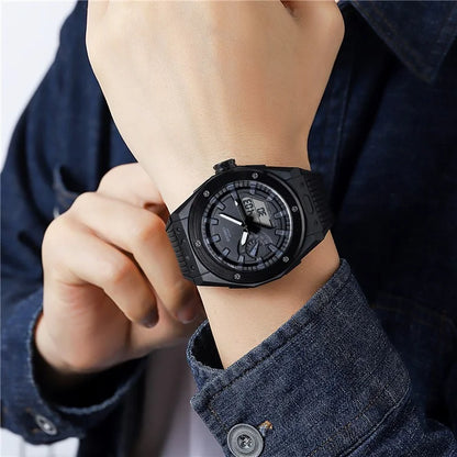 SKMEI 2103 Dual-Display Electronic Watch Outdoor Multi-Function Watch with PU Strap