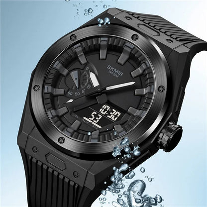 SKMEI 2103 Dual-Display Electronic Watch Outdoor Multi-Function Watch with PU Strap
