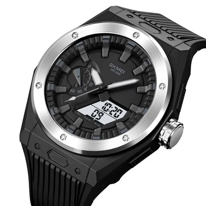 SKMEI 2103 Dual-Display Electronic Watch Outdoor Multi-Function Watch with PU Strap