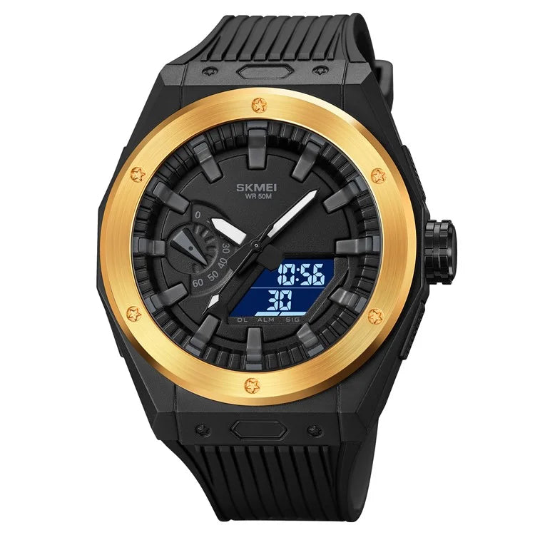 SKMEI 2103 Dual-Display Electronic Watch Outdoor Multi-Function Watch with PU Strap