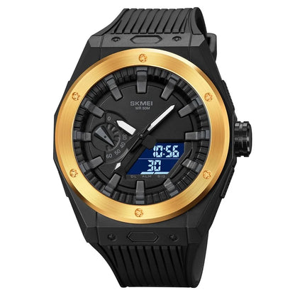 SKMEI 2103 Dual-Display Electronic Watch Outdoor Multi-Function Watch with PU Strap