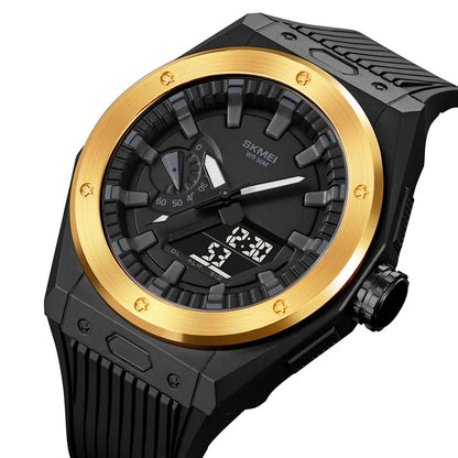 SKMEI 2103 Dual-Display Electronic Watch Outdoor Multi-Function Watch with PU Strap