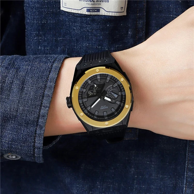 SKMEI 2103 Dual-Display Electronic Watch Outdoor Multi-Function Watch with PU Strap