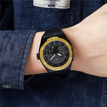 SKMEI 2103 Dual-Display Electronic Watch Outdoor Multi-Function Watch with PU Strap