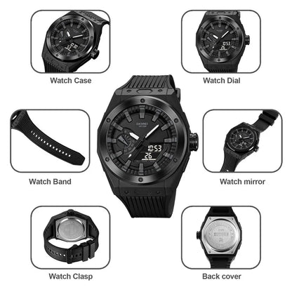 SKMEI 2103 Dual-Display Electronic Watch Outdoor Multi-Function Watch with PU Strap