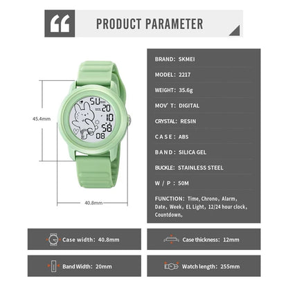 SKMEI 2217 Creative Electric Watch Simple Style Student Sports Electronic Watch