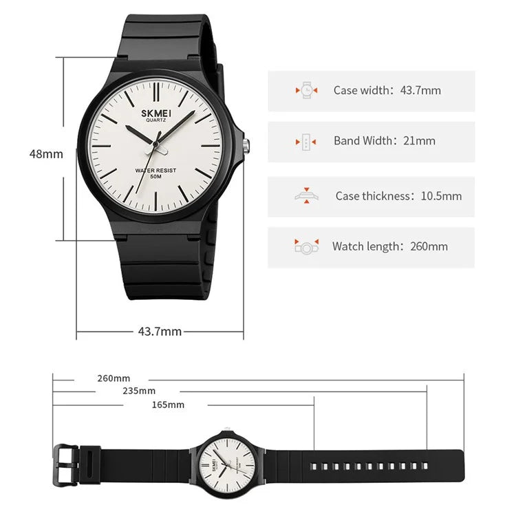 SKMEI 2108 Minimalism Quartz Watch 50m Waterproof Fashion Wrist Watch