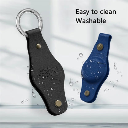 For Apple AirTag Silicone Case Bluetooth Tracker Cover Litchi Texture Waterproof Key Container with Buckle