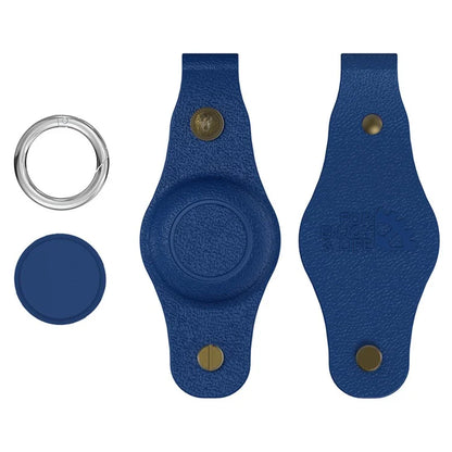 For Apple AirTag Silicone Case Bluetooth Tracker Cover Litchi Texture Waterproof Key Container with Buckle