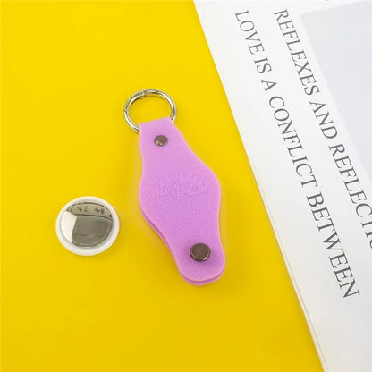 For Apple AirTag Silicone Case Bluetooth Tracker Cover Litchi Texture Waterproof Key Container with Buckle