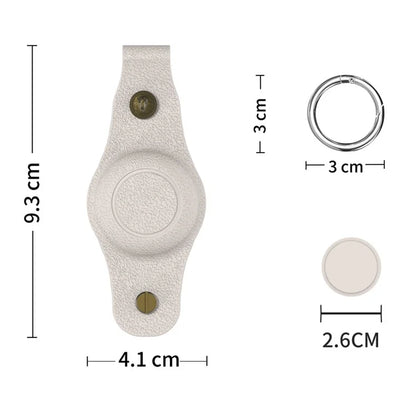For Apple AirTag Silicone Case Bluetooth Tracker Cover Litchi Texture Waterproof Key Container with Buckle