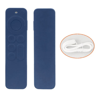 For Apple TV6 Remote Controller Drop-proof Case Silicone Protective Cover with Lanyard