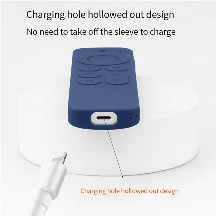 For Apple TV6 Remote Controller Drop-proof Case Silicone Protective Cover with Lanyard