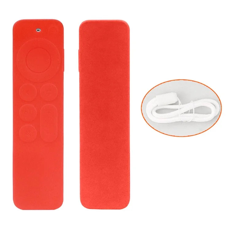 For Apple TV6 Remote Controller Drop-proof Case Silicone Protective Cover with Lanyard