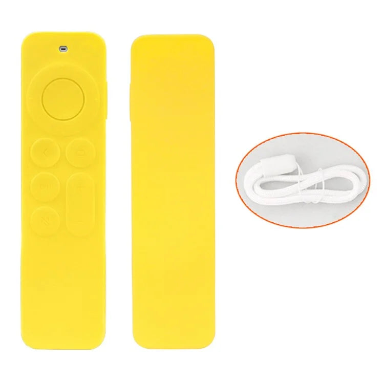 For Apple TV6 Remote Controller Drop-proof Case Silicone Protective Cover with Lanyard