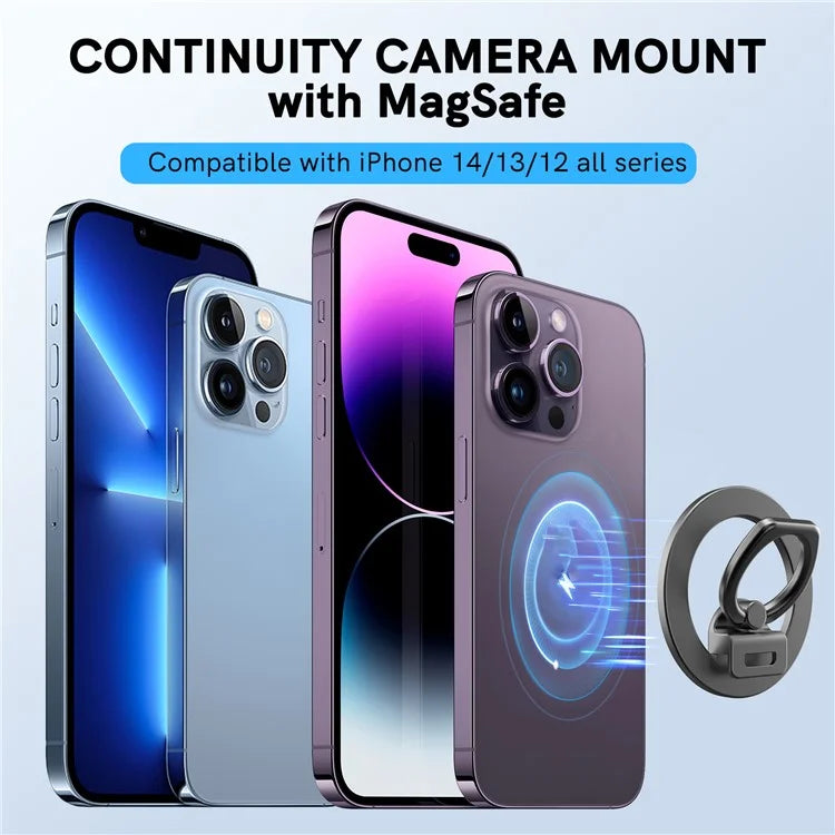 AHASTYLE DD-02 Magnetic Kickstand for iPhone 12 / 13 / 14 / 15 Series Folding Zinc Alloy Phone Holder