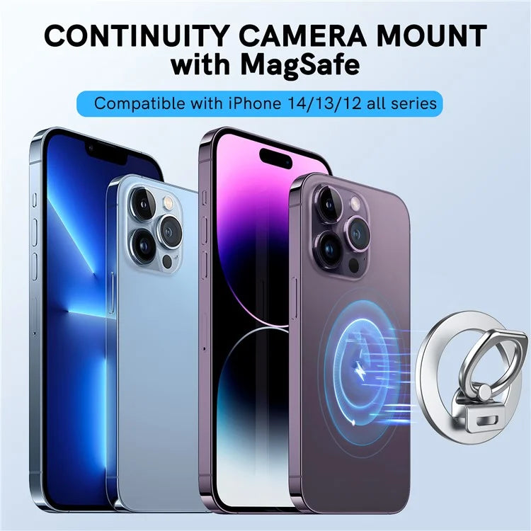 AHASTYLE DD-02 Magnetic Kickstand for iPhone 12 / 13 / 14 / 15 Series Folding Zinc Alloy Phone Holder