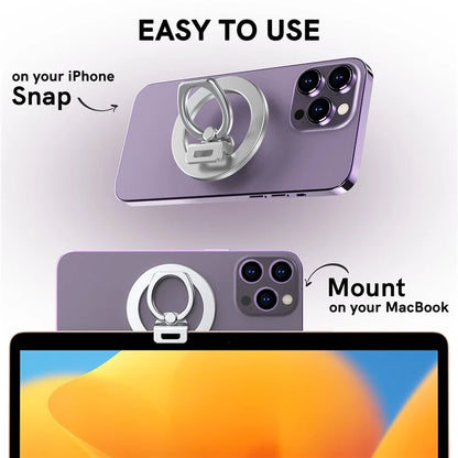 AHASTYLE DD-02 Magnetic Kickstand for iPhone 12 / 13 / 14 / 15 Series Folding Zinc Alloy Phone Holder