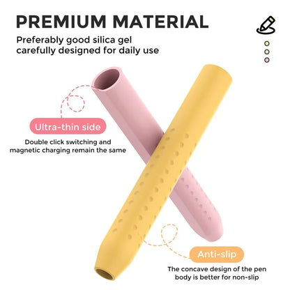 AHASTYLE PT182 For Apple Pencil (1st Generation) / (2nd Generation) Silicone Grip Holder Protective Sleeve Cover