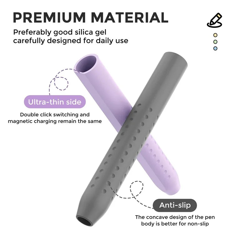 AHASTYLE PT182 For Apple Pencil (1st Generation) / (2nd Generation) Silicone Grip Holder Protective Sleeve Cover