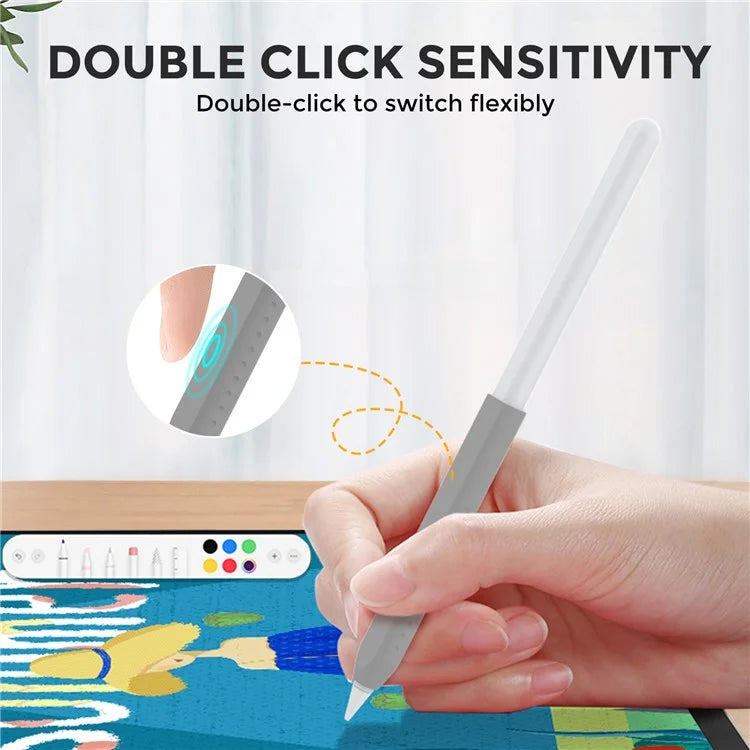 AHASTYLE PT182 For Apple Pencil (1st Generation) / (2nd Generation) Silicone Grip Holder Protective Sleeve Cover