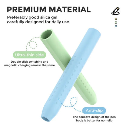 AHASTYLE PT182 For Apple Pencil (1st Generation) / (2nd Generation) Silicone Grip Holder Protective Sleeve Cover