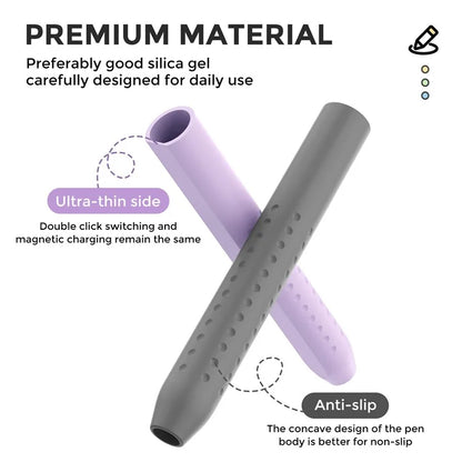 AHASTYLE PT182 For Apple Pencil (1st Generation) / (2nd Generation) Silicone Grip Holder Protective Sleeve Cover