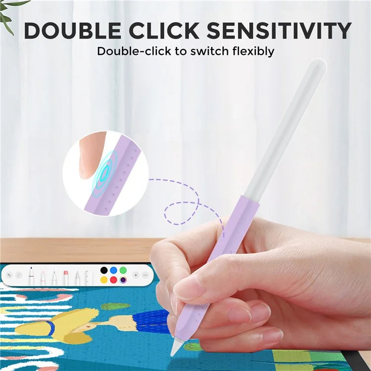 AHASTYLE PT182 For Apple Pencil (1st Generation) / (2nd Generation) Silicone Grip Holder Protective Sleeve Cover