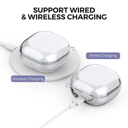 AHASTYLE WG89 For Samsung Galaxy Buds Pro / Buds Live / Buds2 / Buds Pro 2 Case TPU Earbud Storage Cover Black