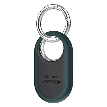 Slim Silicone Case for Samsung Galaxy SmartTag 2 Bluetooth Tracker Bumper Frame Protector with Buckleish Green