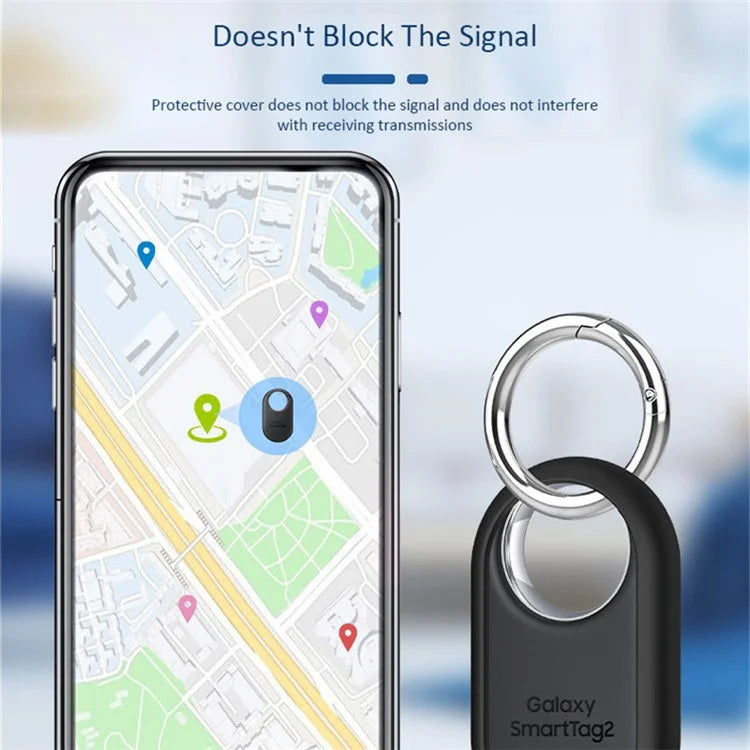 Slim Silicone Case for Samsung Galaxy SmartTag 2 Bluetooth Tracker Bumper Frame Protector with Buckle