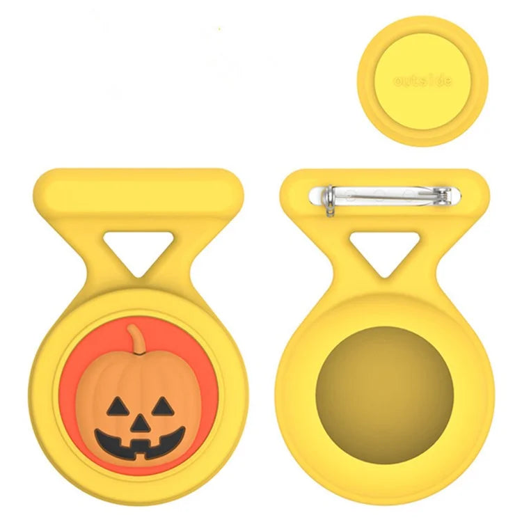 For Apple AirTag Silicone Case Cartoon Brooch Design Washable Bluetooth Tracker Cover