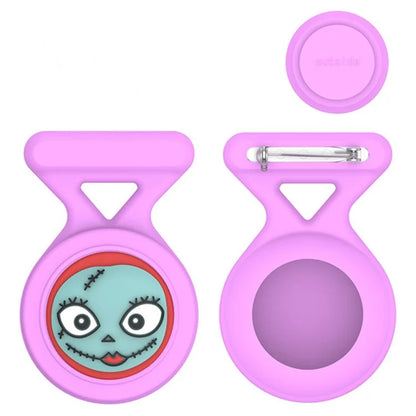 For Apple AirTag Silicone Case Cartoon Brooch Design Washable Bluetooth Tracker Cover