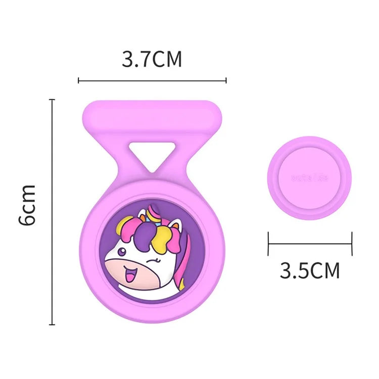 For Apple AirTag Silicone Case Cartoon Brooch Design Washable Bluetooth Tracker Cover